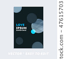 Brochure with black abstract design cover, party flyer in A4 with grey smooth round for club, 47615703