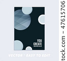Brochure with black abstract design cover, party flyer in A4 with grey smooth round for club, 47615706