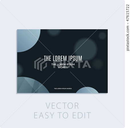 Brochure with black abstract design cover, party flyer in A4 with grey smooth round for club, 47615722