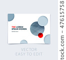 Abstract design brochure cover, creative flyer in A4 with grey round shapes for branding, marketing 47615758
