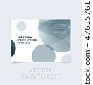 Abstract design brochure cover, creative flyer in A4 with grey round shapes for branding, marketing 47615761