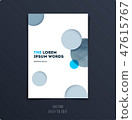 Abstract design brochure cover, creative flyer in A4 with grey round shapes for branding, marketing 47615767