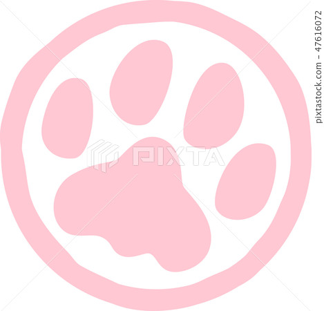 Footprints dog pale pink ring mark - Stock Illustration [47616072] - PIXTA