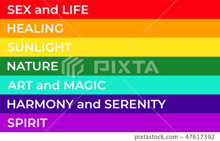 Lgbt Flag Color Meaning Stock Illustration