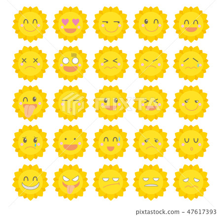 Character icon set · Cute sun 47617393