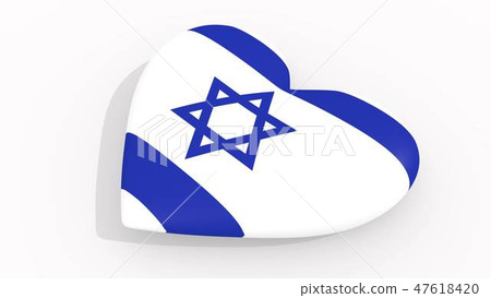 Heart in colors and symbols of Israel, loop Heart in colors and symbols of Israel, loop 47618420