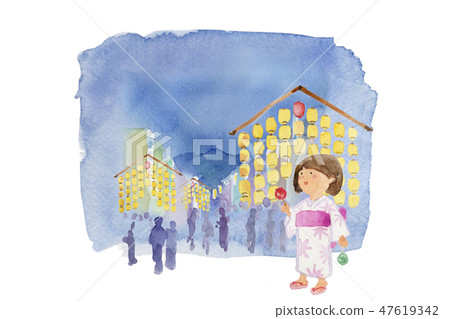 Gion festival image watercolor illustration 47619342