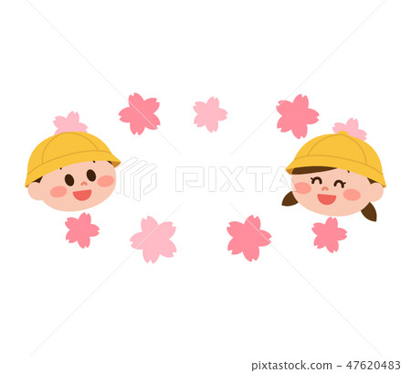 Cherry frame of elementary school kindergarten child Cherry frame of elementary school kindergarten child 47620483