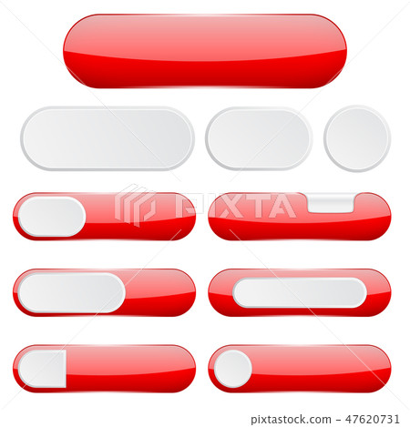 Red interface buttons. Web icons 47620731
