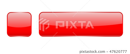 Red glass buttons. Web 3d shiny icons - Stock Illustration [47620777 ...