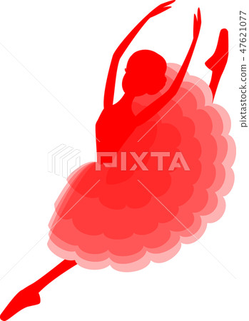 Ballet Ballerina Carmen Silhouette Jump Red Gradation Ballet Ballerina Carmen Silhouette Jump Red Gradation 47621077