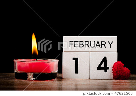 Red Candle Burning with 14th february. Red Candle Burning with 14th february. 47621503