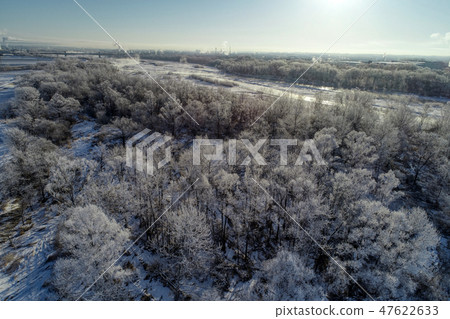 Aerial photograph of fog ice Aerial photograph of fog ice 47622633