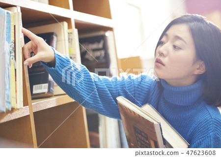 A woman in the library A woman in the library 47623608