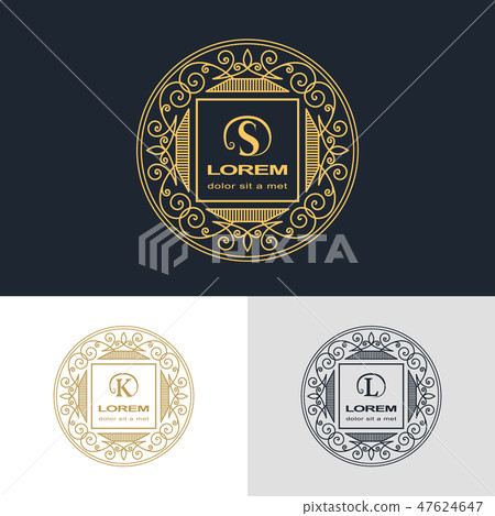 Letter emblem sign S, K, L for business card 47624647
