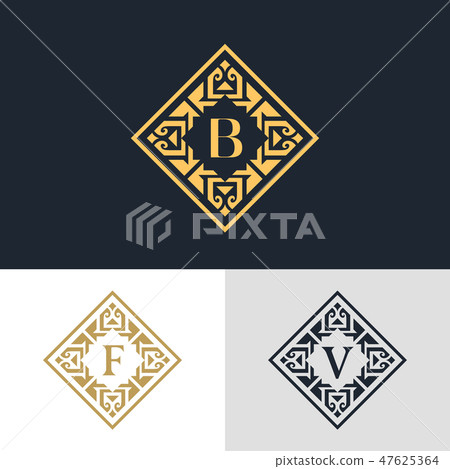 Monogram template logo. Letter emblem sing B, F, V Monogram template logo. Letter emblem sing B, F, V 47625364
