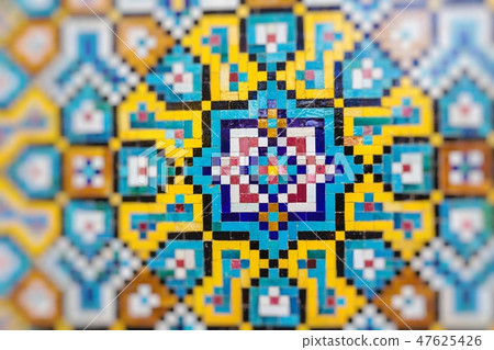 Oriental ornamnets in garden in Iran. 47625426