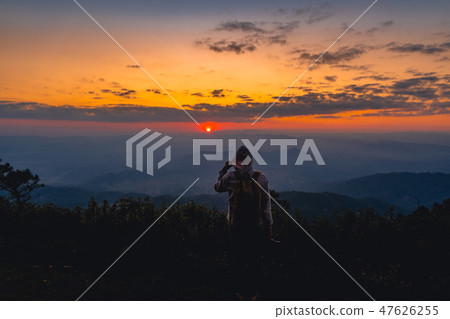 Travel Hiking Along Forest And beautiful light s Travel Hiking Along Forest And beautiful light s 47626255