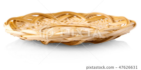 the cutout of empty wicker basket on white the cutout of empty wicker basket on white 47626631