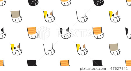 cat paw seamless pattern vector kitten breed 47627541