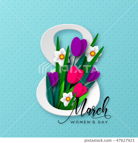 8 March greeting card for International Womens Day 8 March greeting card for International Womens Day 47627921