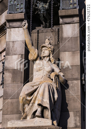 Elements of the monument to Columbus in Barcelona Elements of the monument to Columbus in Barcelona 47628721