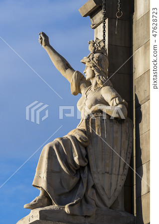 Elements of the monument to Columbus in Barcelona Elements of the monument to Columbus in Barcelona 47628723