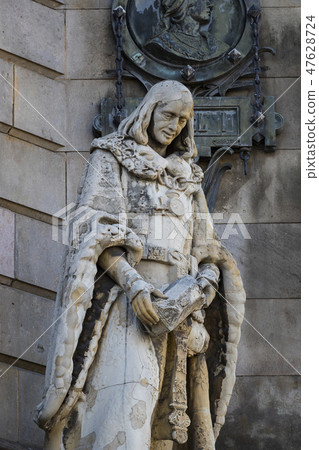 Elements of the monument to Columbus in Barcelona Elements of the monument to Columbus in Barcelona 47628724