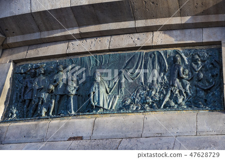 Elements of the monument to Columbus in Barcelona Elements of the monument to Columbus in Barcelona 47628729
