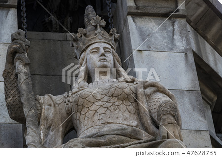 Elements of the monument to Columbus in Barcelona Elements of the monument to Columbus in Barcelona 47628735