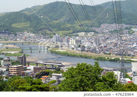 Otagawa from the Ushidan-yama and the view of the city 47628964