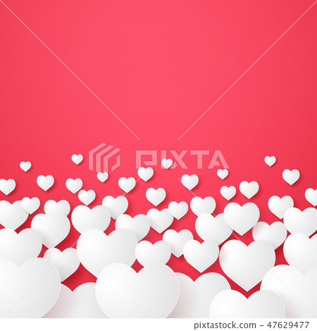 White heart shape background , paper art style White heart shape background , paper art style 47629477