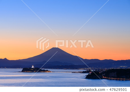 湘南江之島_富士日落美景 湘南江之島_富士日落美景 47629501