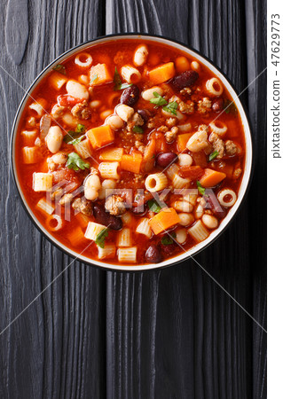 Traditional fagioli soup with vegetables 47629773