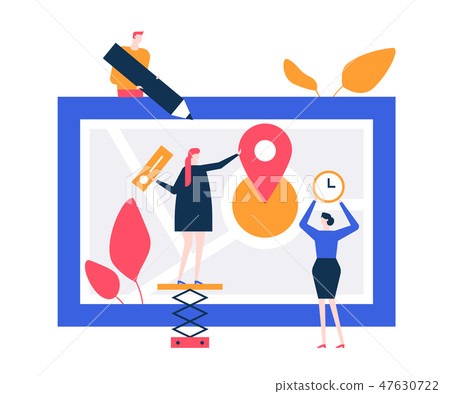 Office location - flat design style colorful illustration 47630722