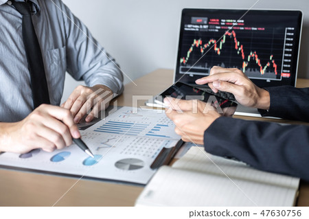 Business team on meeting to planning investment trading project Business team on meeting to planning investment trading project 47630756