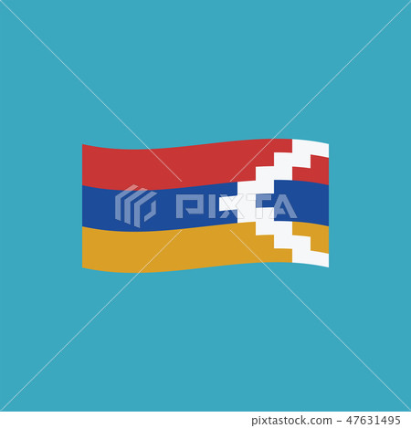 Republic of Artsakh flag icon in flat design Republic of Artsakh flag icon in flat design 47631495