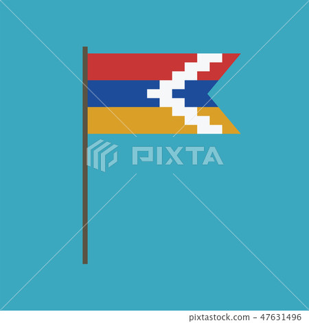 Republic of Artsakh flag icon in flat design 47631496