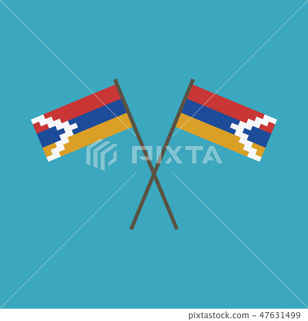Republic of Artsakh flag icon in flat design Republic of Artsakh flag icon in flat design 47631499