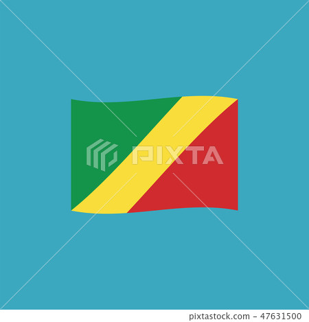 Republic of the Congo flag icon in flat design 47631500