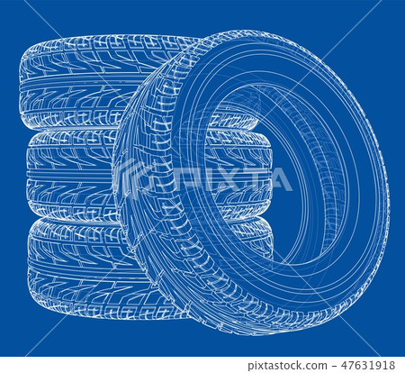 Car tires concept. Vector rendering of 3d 47631918