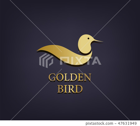 Vector golden bird logo, abstract luxury icon - Stock Illustration ...