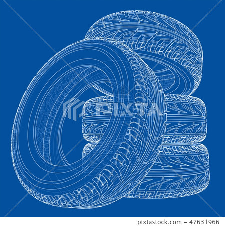 Car tires concept. Vector rendering of 3d Car tires concept. Vector rendering of 3d 47631966