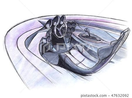 汽車設計(駕駛艙)想法素描 汽車設計(駕駛艙)想法素描 47632092