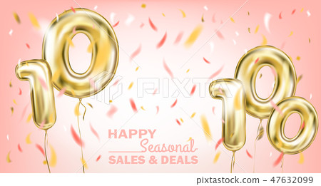 High quality pink image of gold balloon 100 and 10 47632099