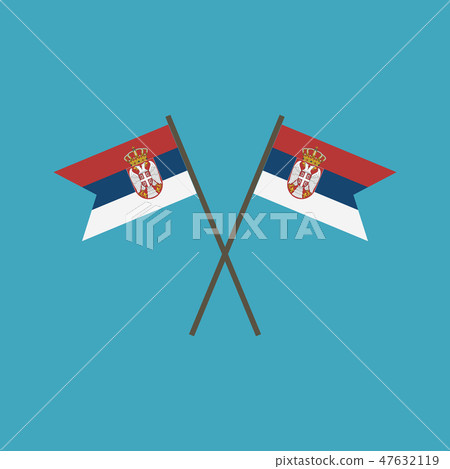 Serbia flag icon in flat design - Stock Illustration [47632119] - PIXTA