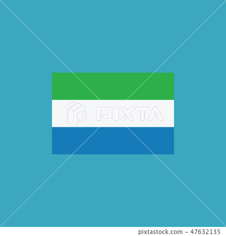 Sierra Leone flag icon in flat design - Stock Illustration [47632135 ...