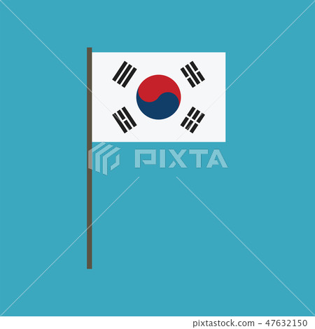 South Korea flag icon in flat design South Korea flag icon in flat design 47632150