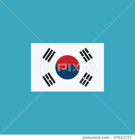 South Korea flag icon in flat design South Korea flag icon in flat design 47632151