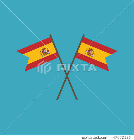 Spain flag icon in flat design Spain flag icon in flat design 47632155
